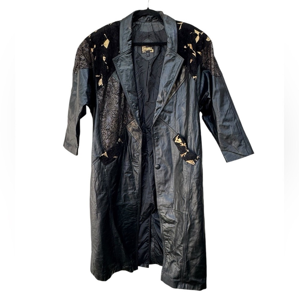 Vintage Otellopelle Leather Designed Trench Coat size Large - Picture 1 of 10